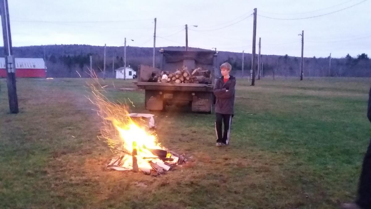 Bonfire to help stay warm.